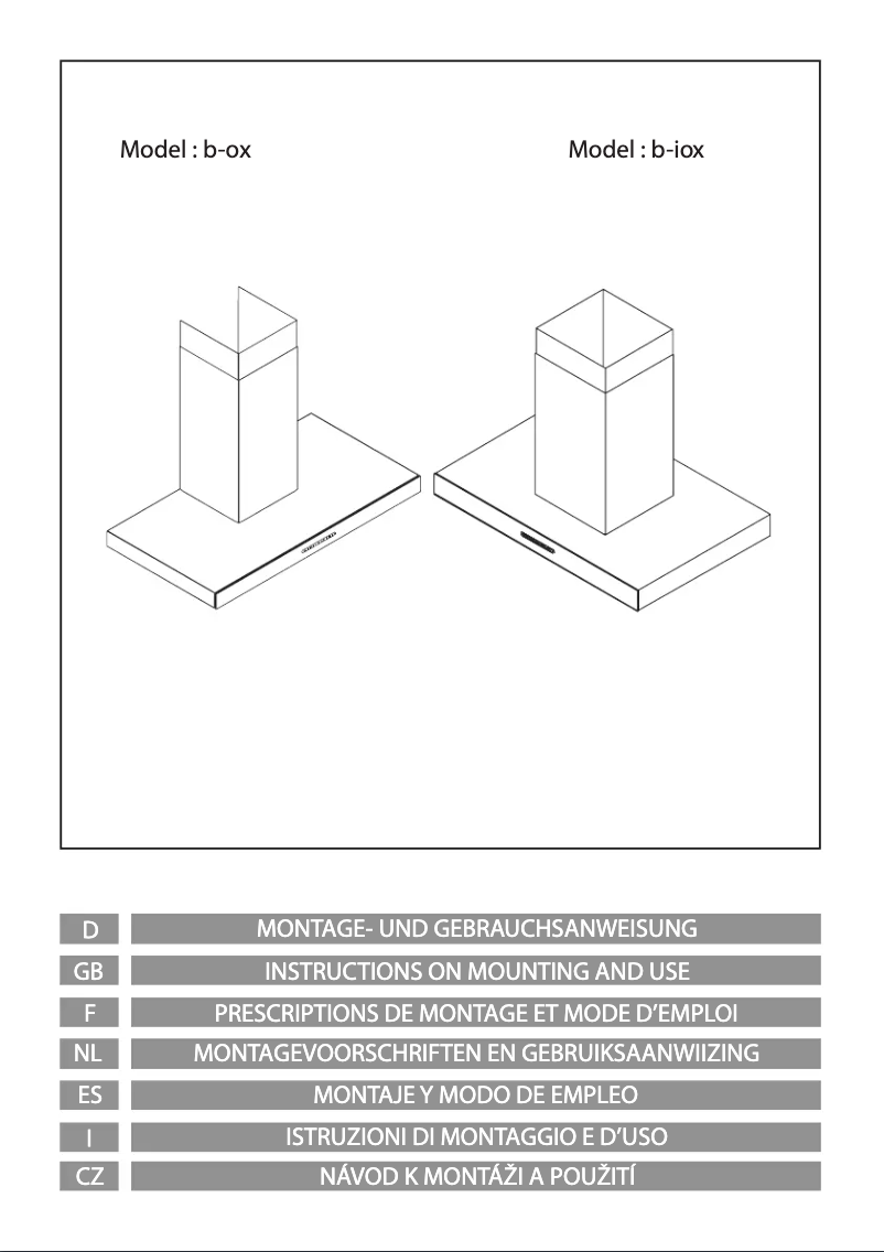 Image de la première page du manuel de l'appareil B-Ox 90 TSE