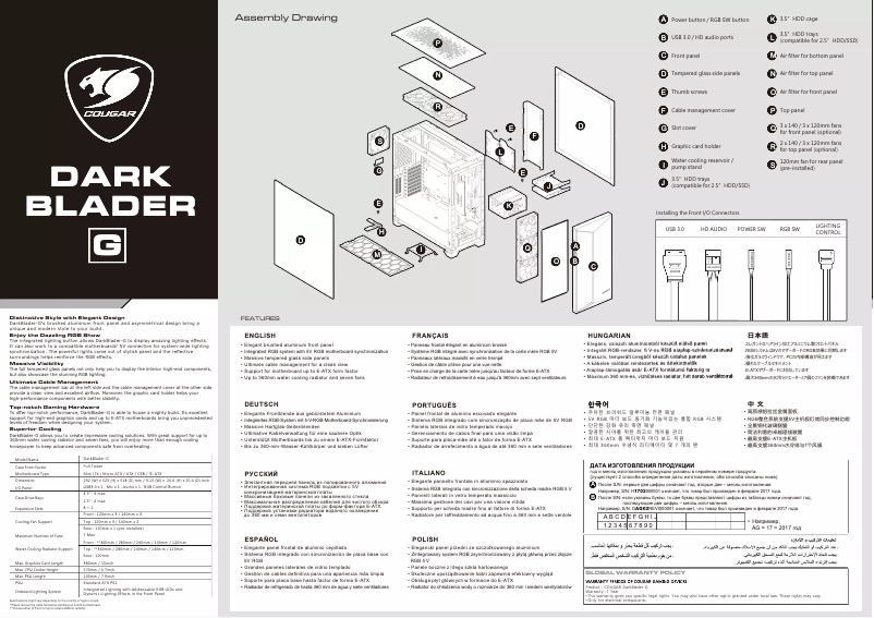 Image de la première page du manuel de l'appareil DarkBlader-G