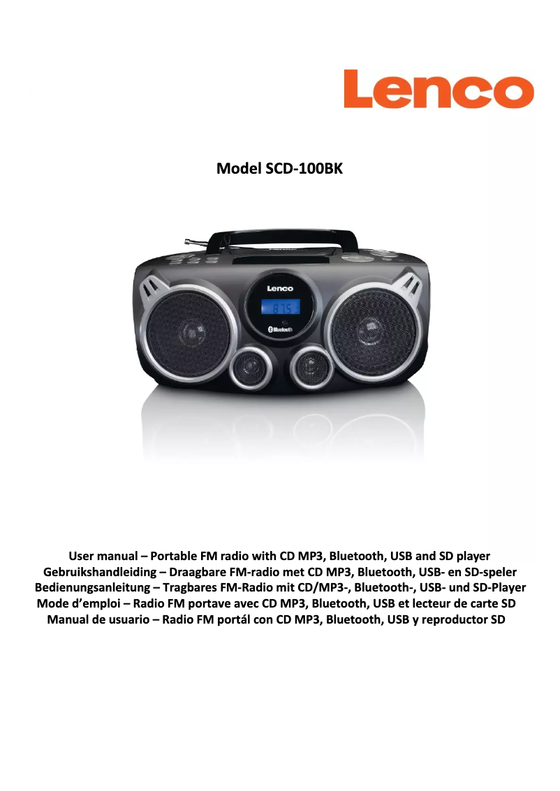 Image de la première page du manuel de l'appareil SCD-100