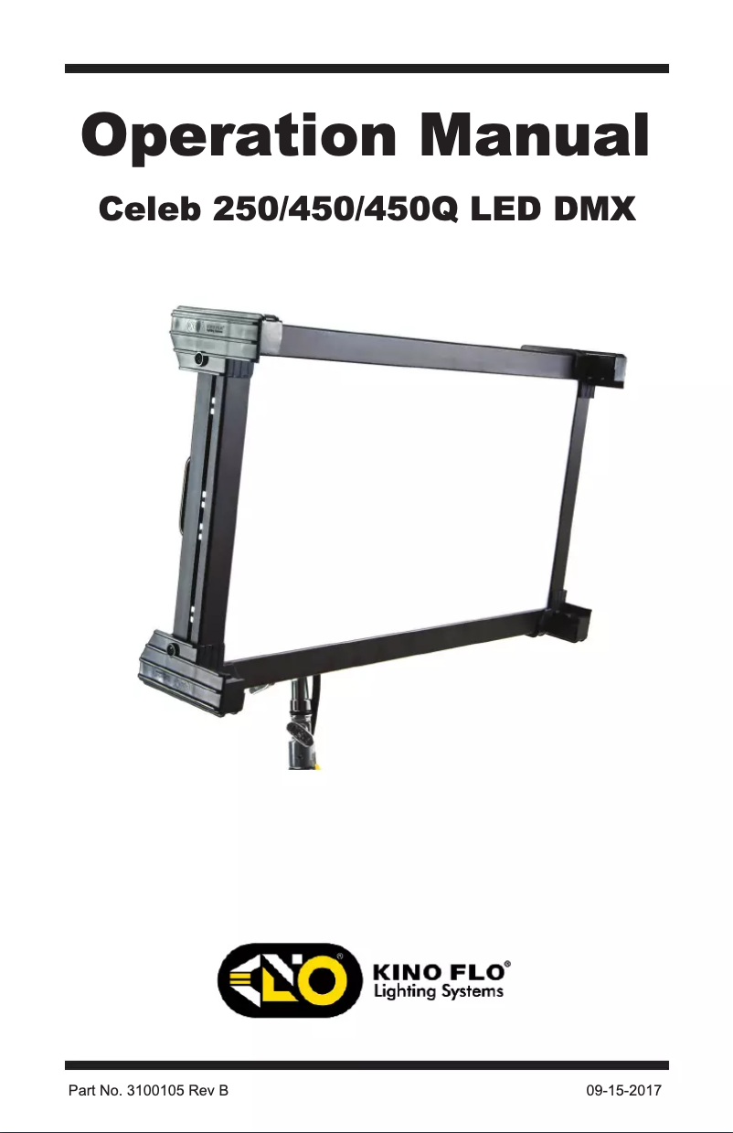 Page n°1 - Manuel utilisateur Kino Flo Celeb 450 LED