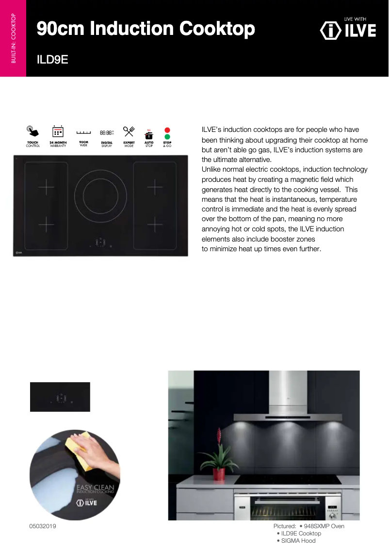 Page n°1 - Fiche technique Ilve ILD9E