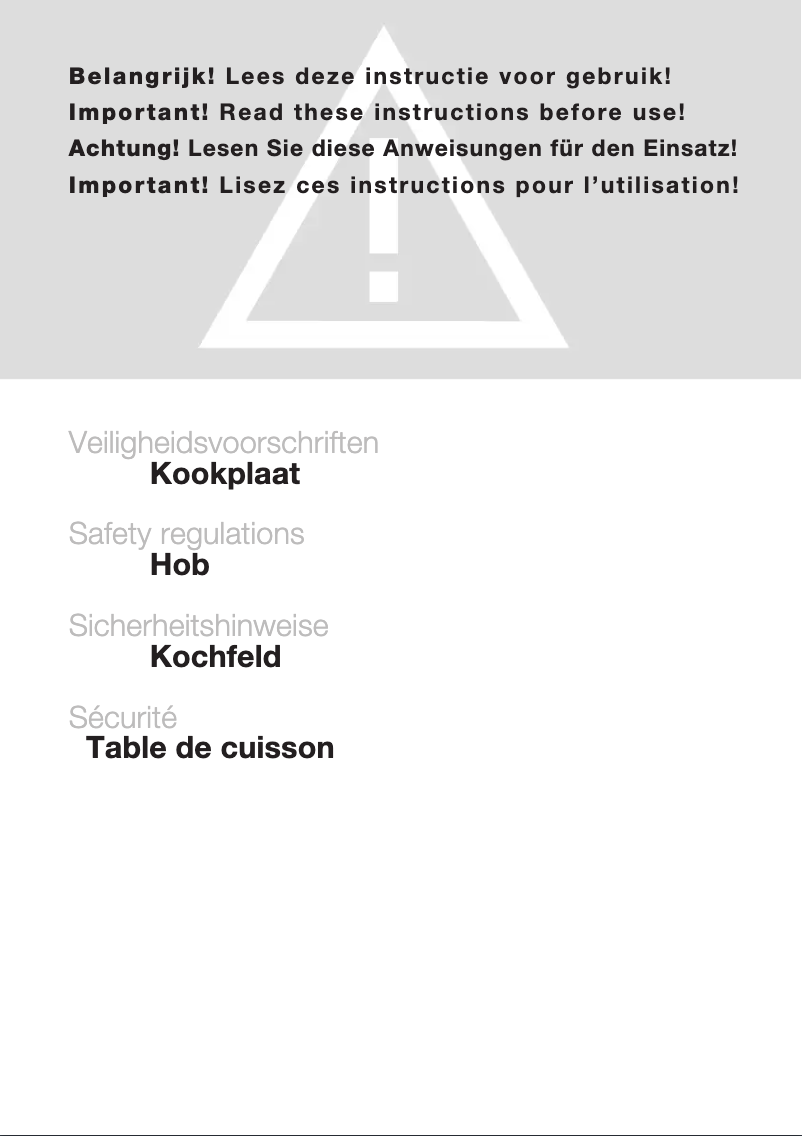 Image de la première page du manuel de l'appareil HG111A0DK