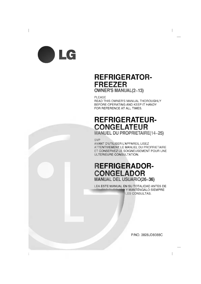 Page 1 de la notice Manuel utilisateur LG GR-282MF