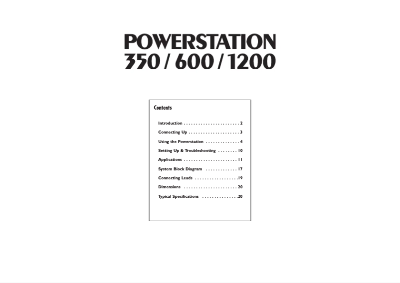 Page n°1 - Manuel utilisateur Soundcraft Spirit Powerstation 350