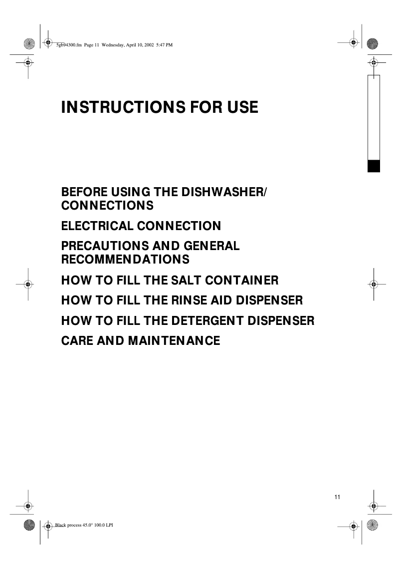 Page 1 de la notice Manuel utilisateur Whirlpool ADL 335 AV