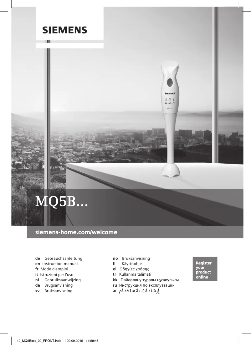 Page n°1 - Manuel utilisateur Siemens MQ5B100N