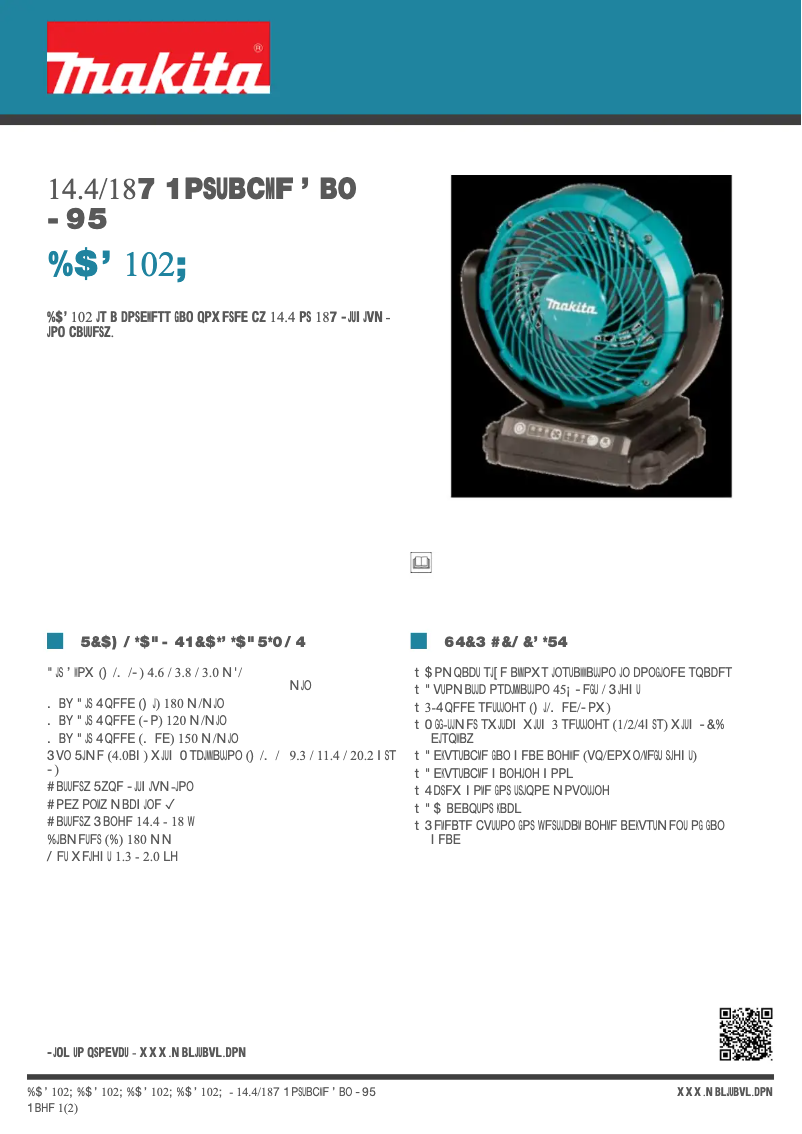 Page 1 de la notice Fiche technique Makita DCF102Z