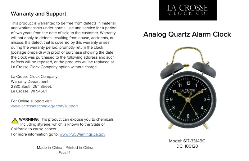 Image de la première page du manuel de l'appareil 617-3314BG