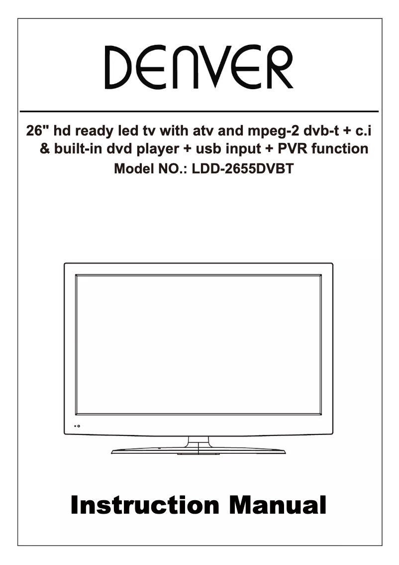 Page 1 de la notice Manuel utilisateur Denver LDD-2655DVBT