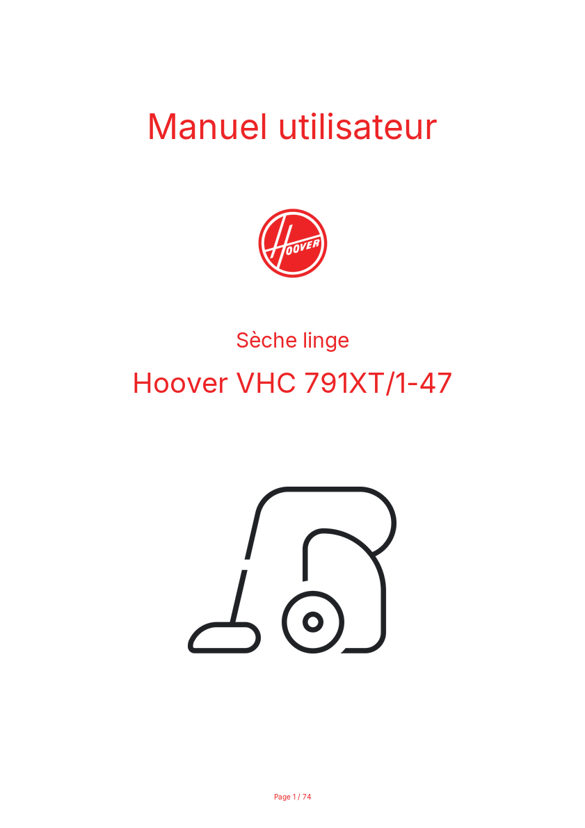 Image de la première page du manuel de l'appareil VHC 791XT/1-47