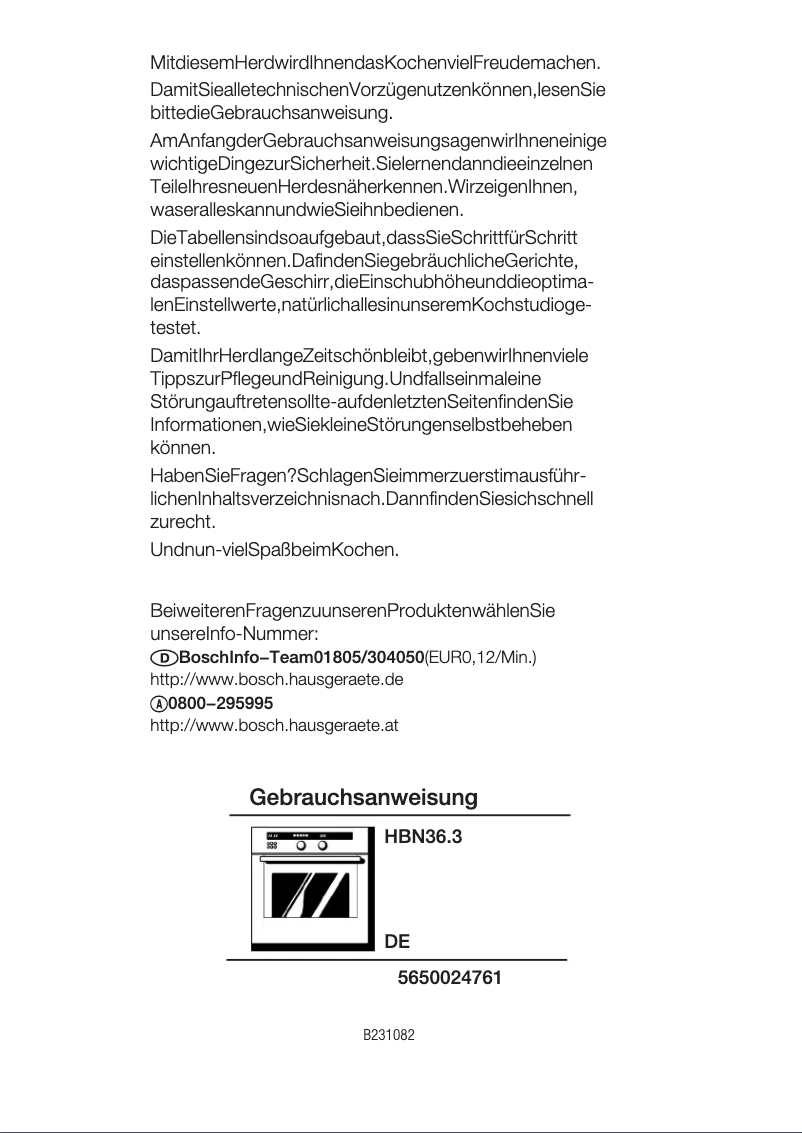 Página 1 del manual Manual de usuario Bosch HBN3623