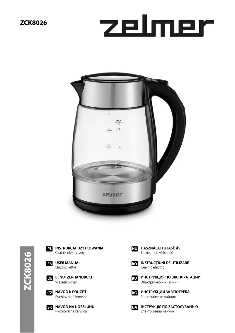 Page 1 de la notice Manuel utilisateur Zelmer ZCK8026
