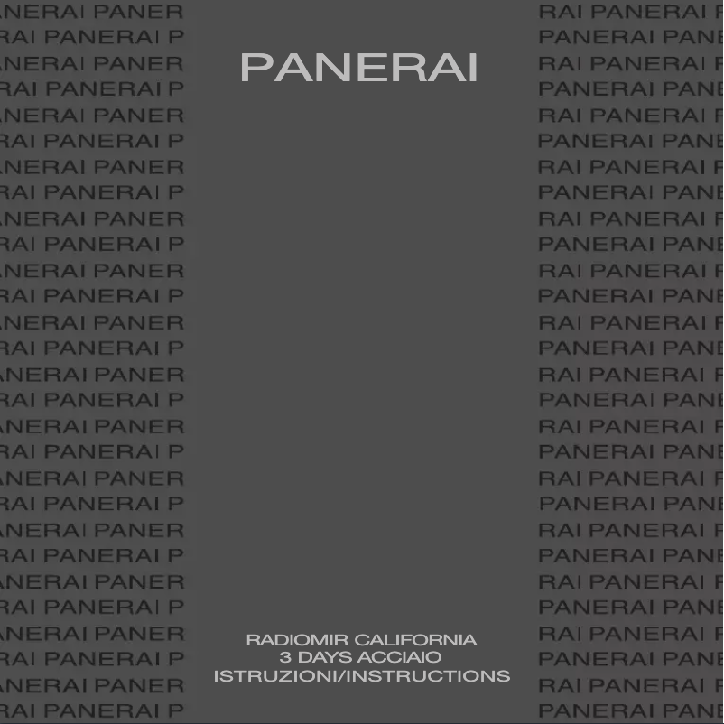 Page 1 de la notice Manuel utilisateur PANERAI Radiomir California 3 Days Acciaio