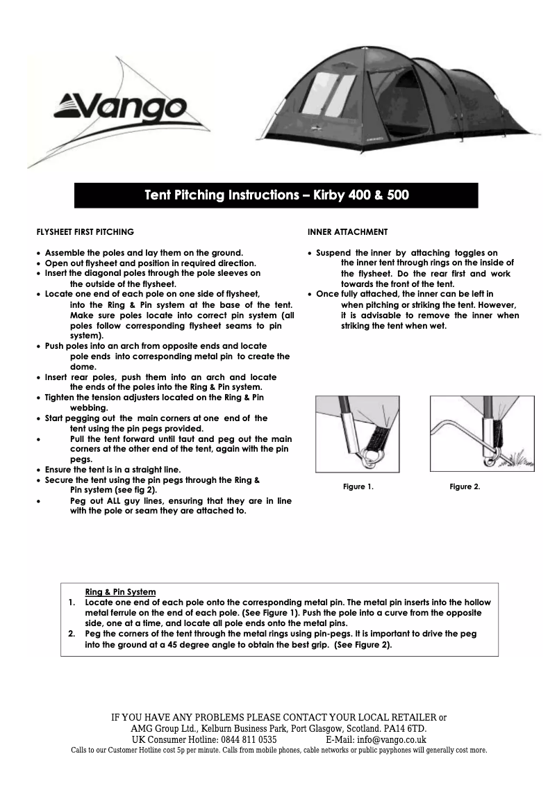 Página 1 del manual Manual de usuario Vango Kirkby 400