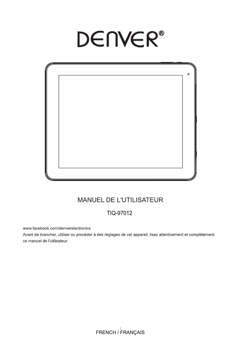 Página 1 del manual Manual de usuario Denver TIQ-97012