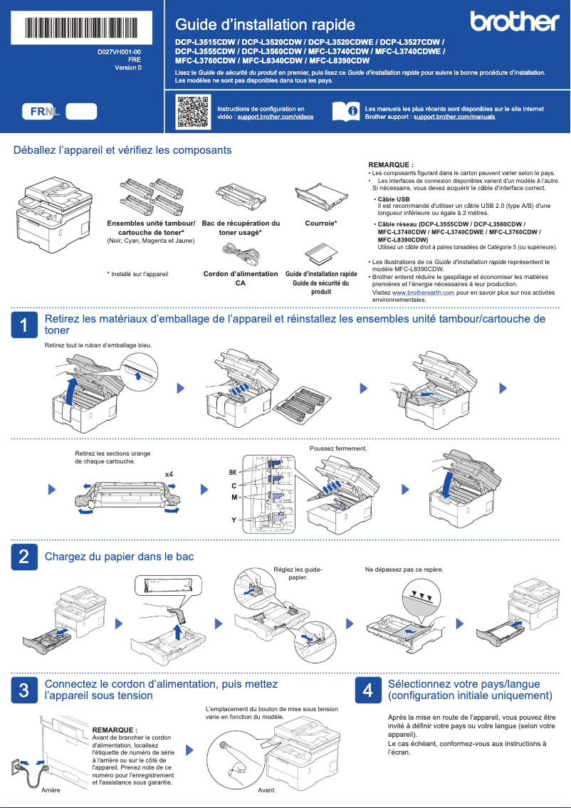 Image de la première page du manuel de l'appareil MFC-L8340CDW