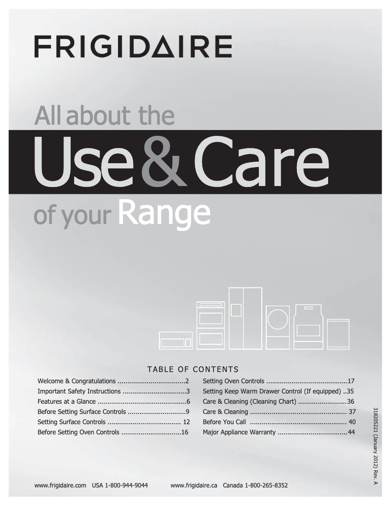 Page n°1 - Manuel utilisateur Frigidaire FGEF304DKW