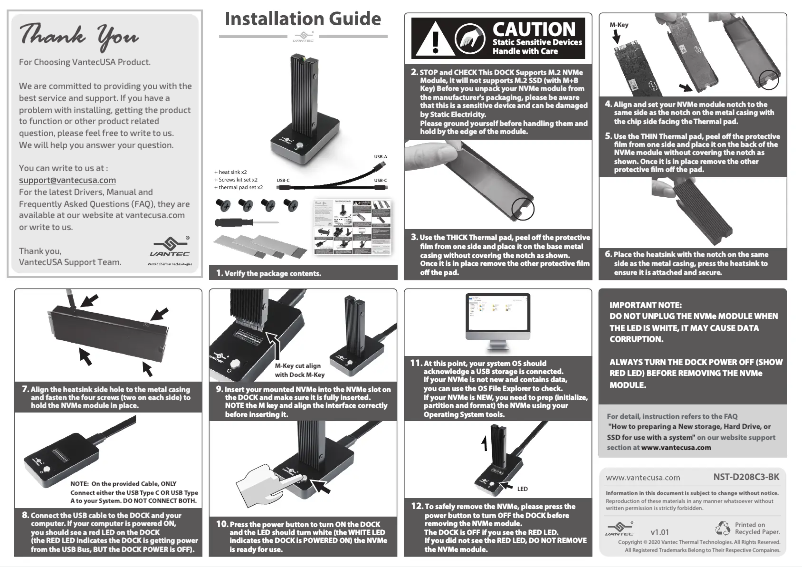 Página 1 del manual Manual de usuario Vantec NexStar NST-D208C3-BK