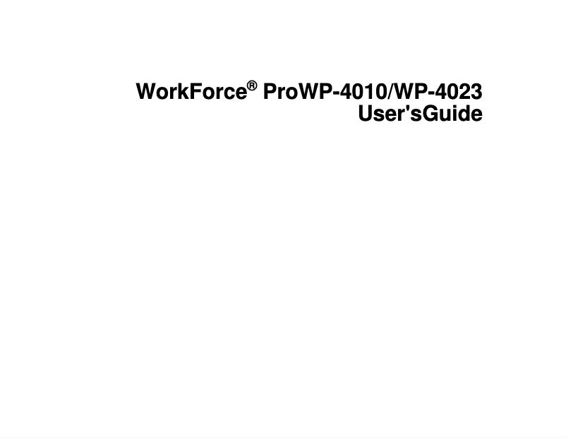 Page 1 de la notice Manuel utilisateur Epson WorkForce Pro WP-4023