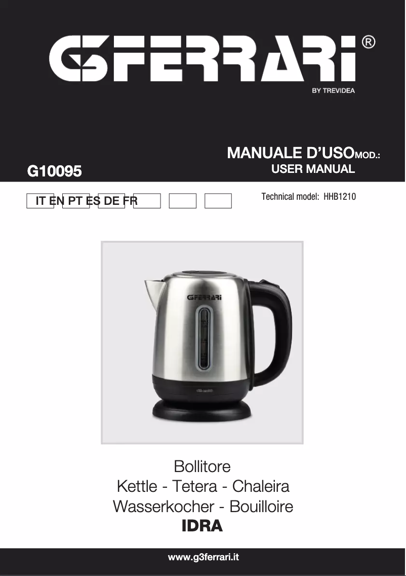 Image de la première page du manuel de l'appareil Idra G10095