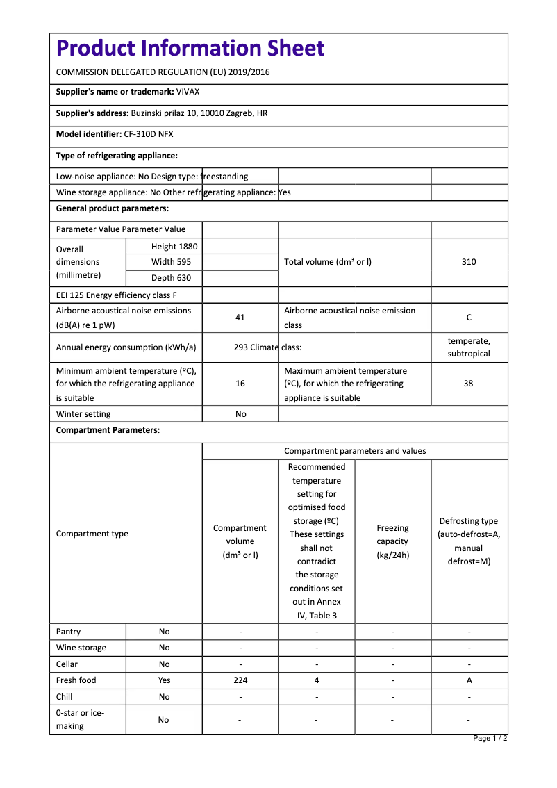 Image de la première page du manuel de l'appareil CF-310D NFX