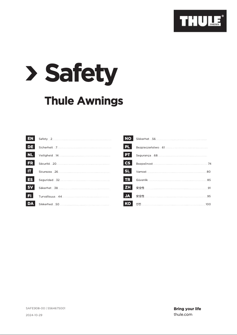 Page n°1 - Manuel utilisateur Thule Omnistor 1200