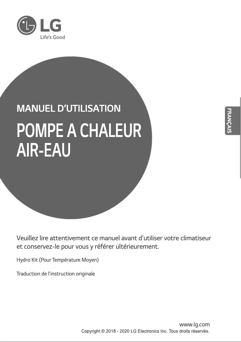 Page n°1 - Manuel utilisateur LG ARNH04GK3A4