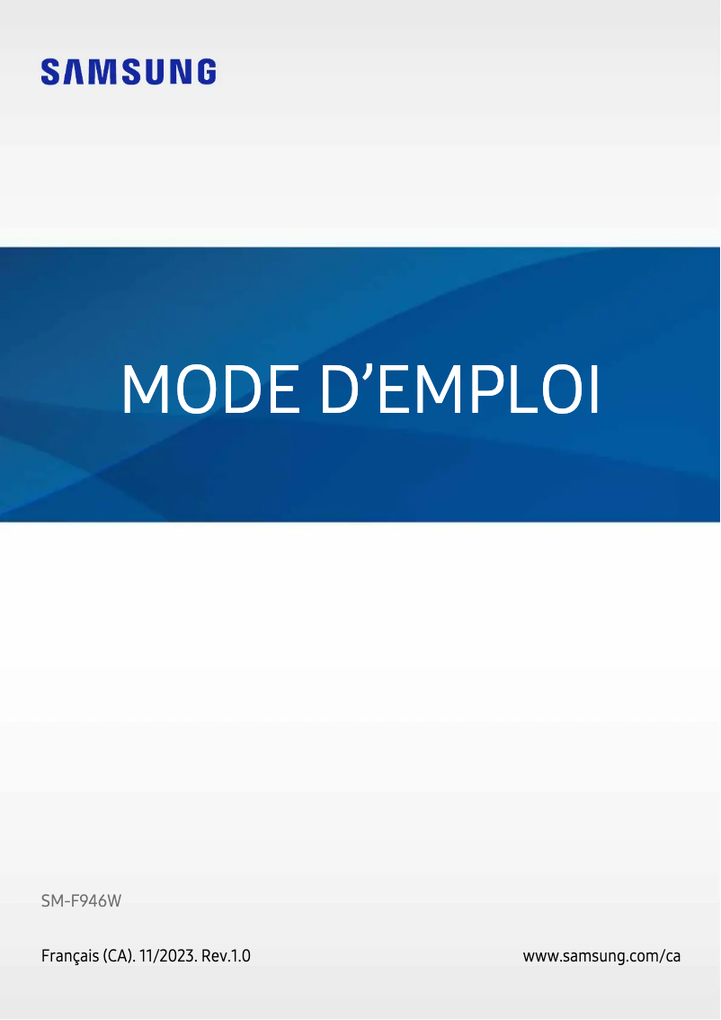 Page 1 de la notice Manuel utilisateur Samsung Galaxy Z Fold 5