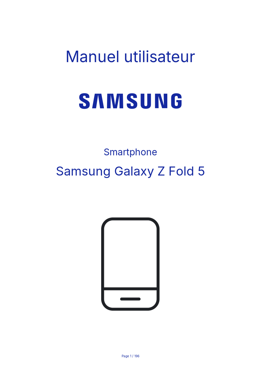 Page n°1 - Manuel utilisateur Samsung Galaxy Z Fold 5
