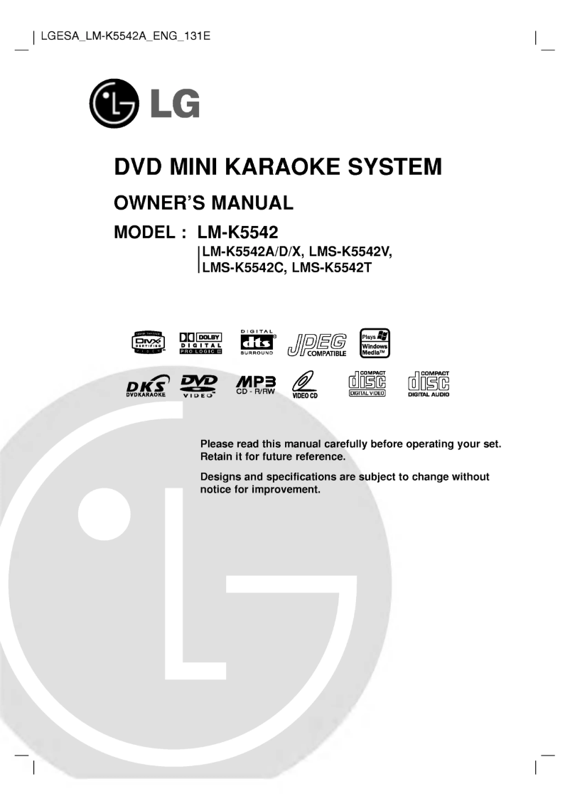 Page 1 de la notice Manuel utilisateur LG LM-K5542A