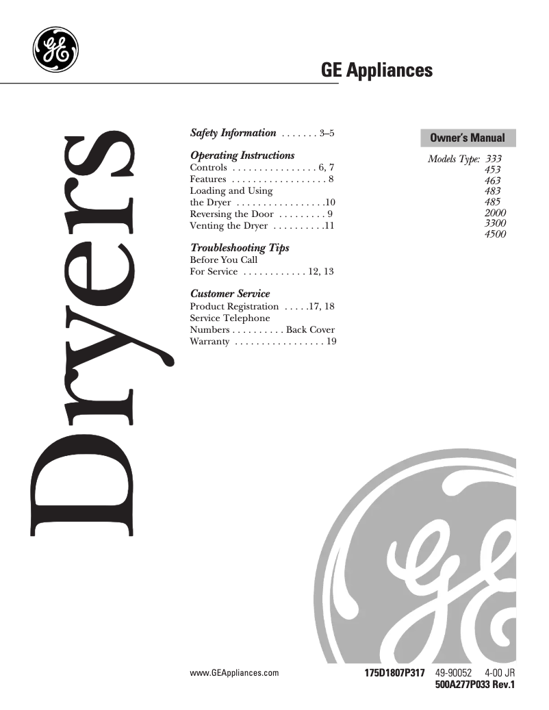 Image de la première page du manuel de l'appareil Profile Prodigy DPSR513EAWW