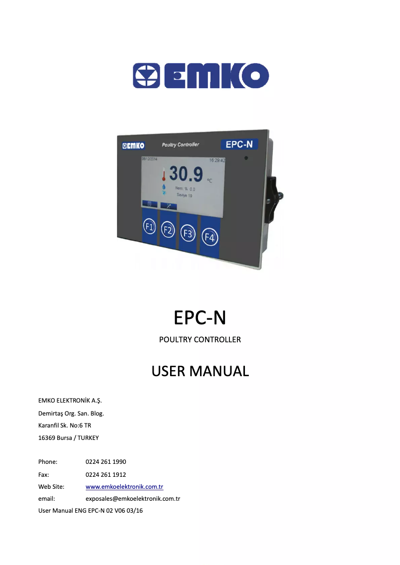 Page n°1 - Manuel utilisateur Emko EPC-T10