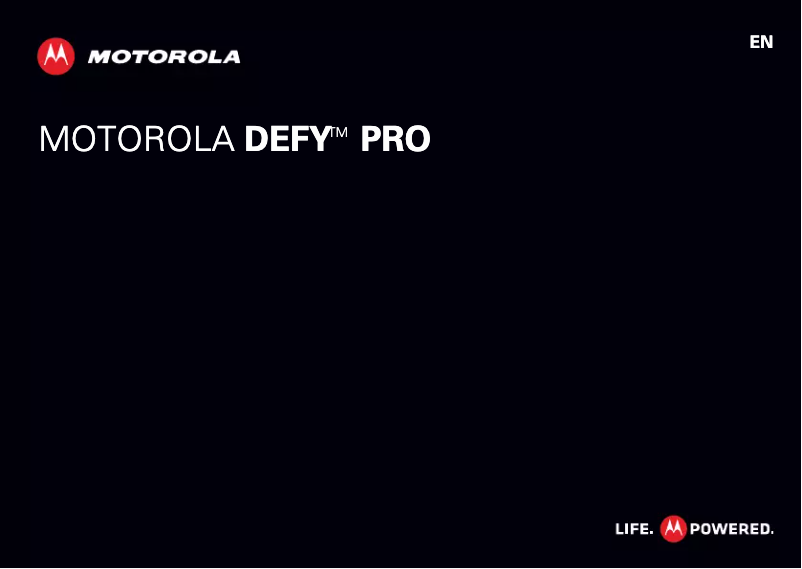 Image de la première page du manuel de l'appareil Defy Pro