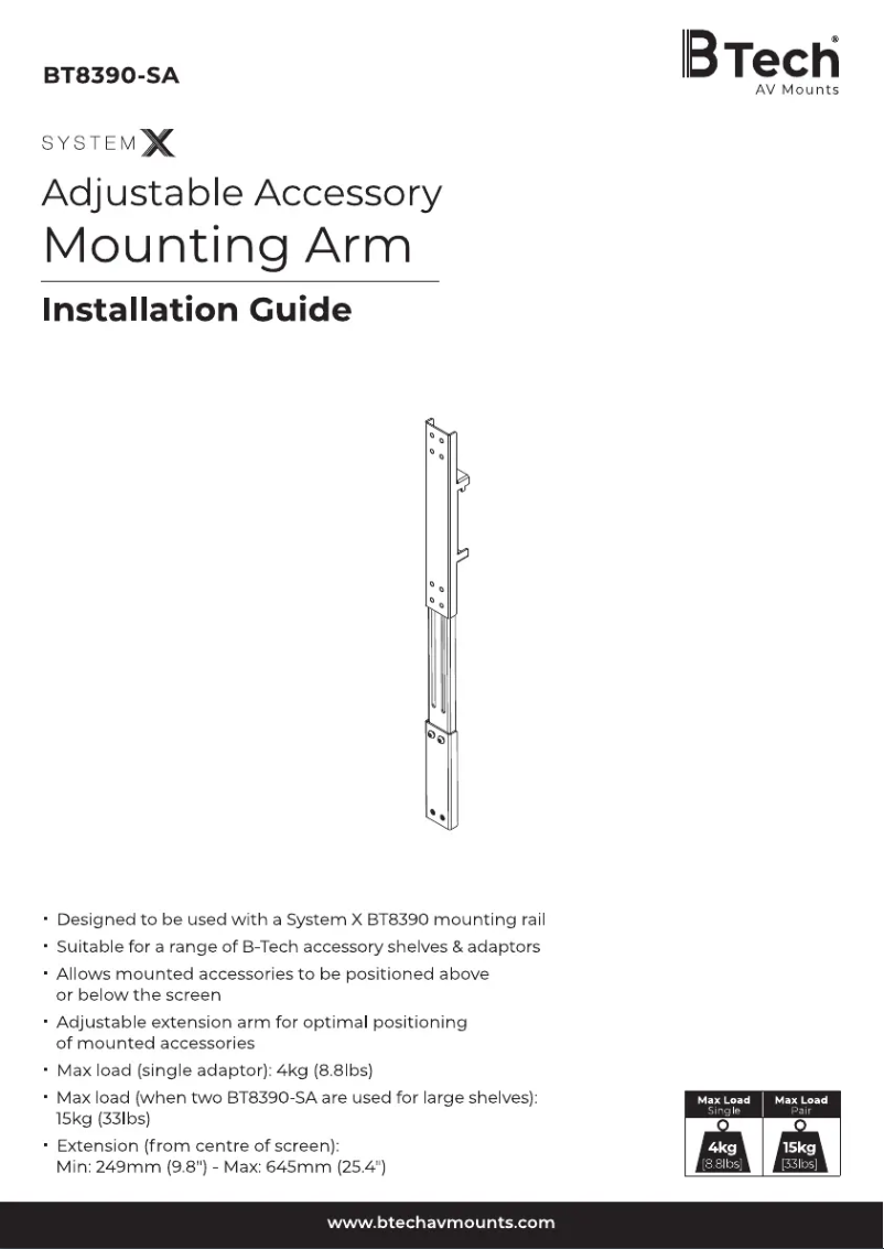 Page 1 de la notice Manuel utilisateur B-Tech BT8390-SA