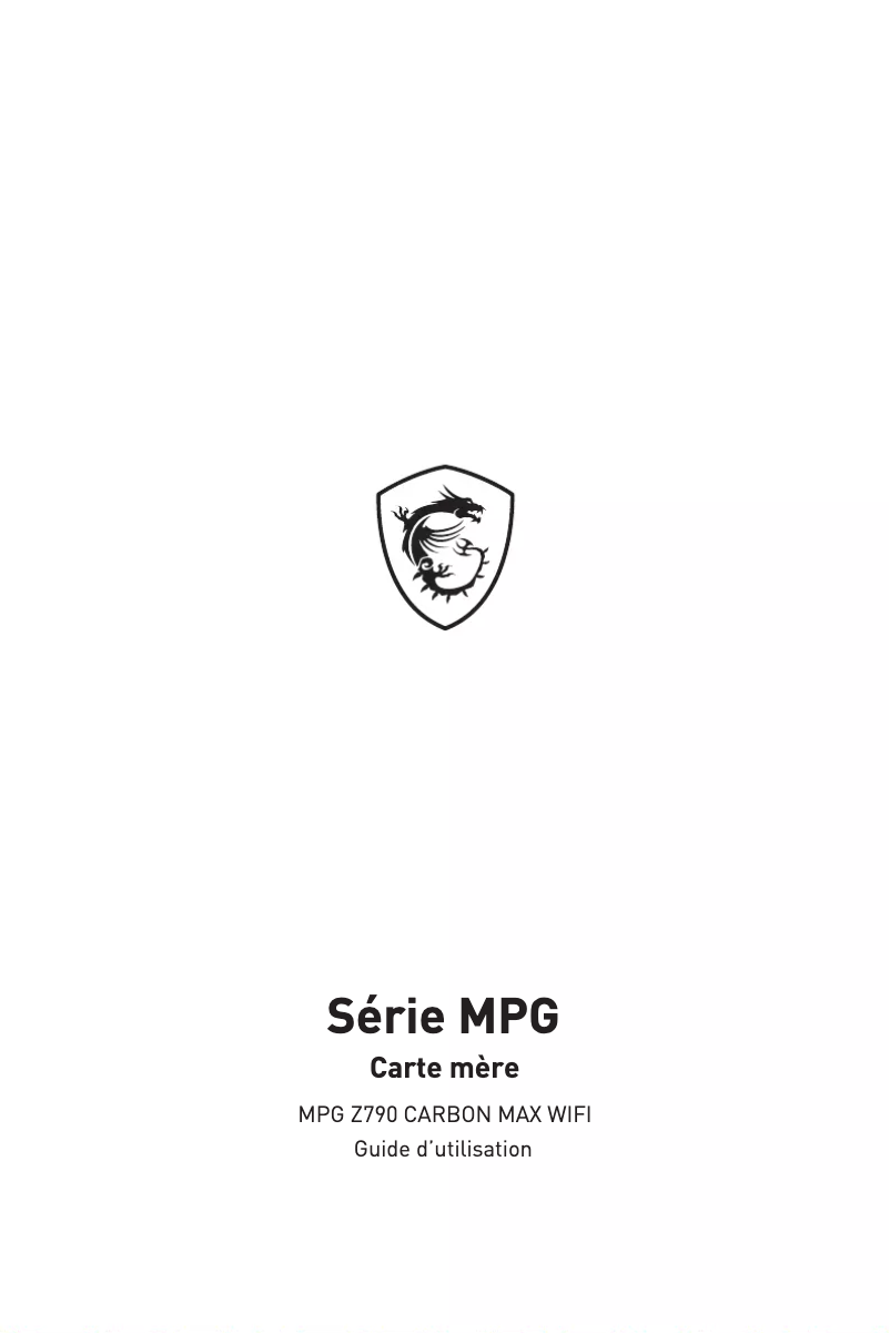 Image de la première page du manuel de l'appareil MPG Z790 CARBON MAX WIFI