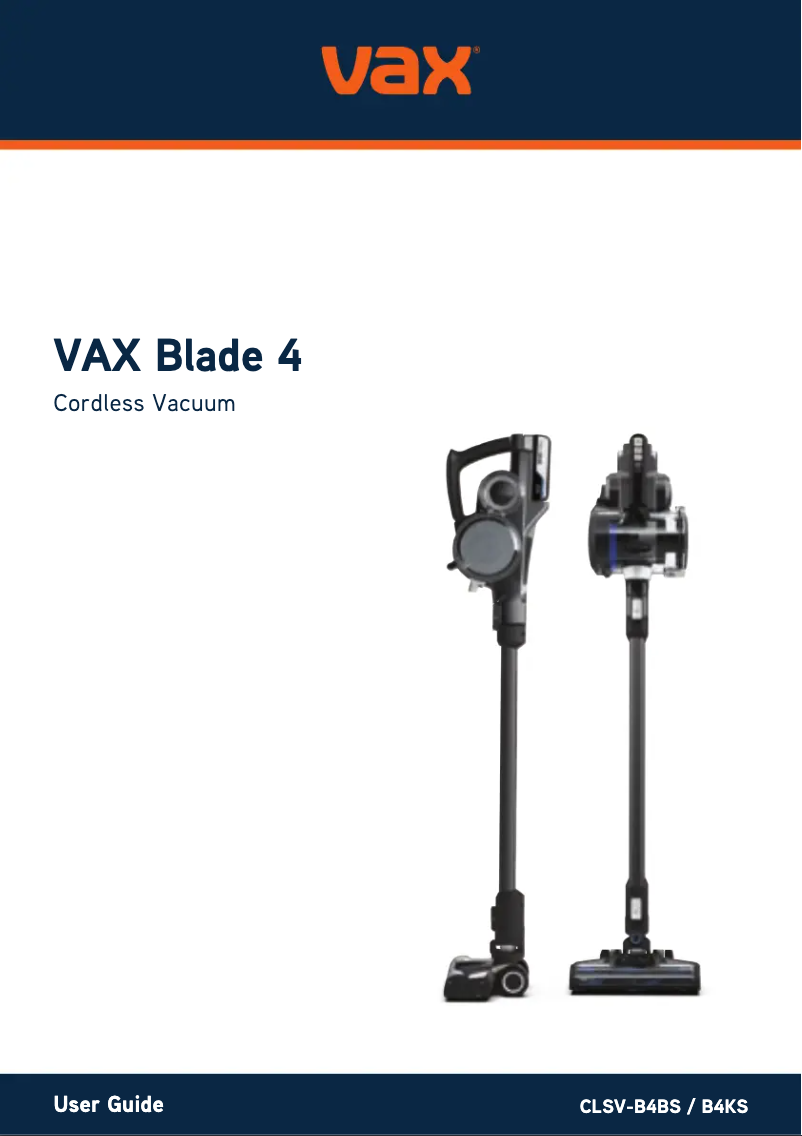 Page 1 de la notice Manuel utilisateur Vax Blade 4