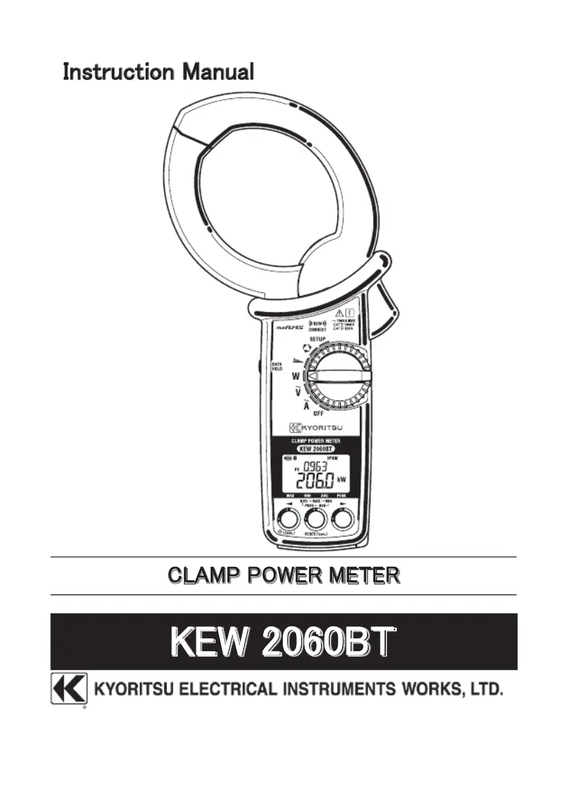 Imagen de la primera página del manual del dispositivo KEW 2060BT