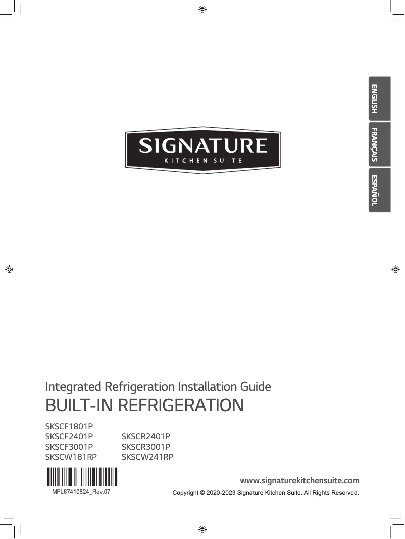 Page n°1 - Manuel utilisateur Signature SKSCF3001P