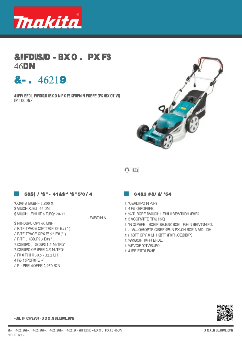 Page 1 de la notice Fiche technique Makita ELM4621X