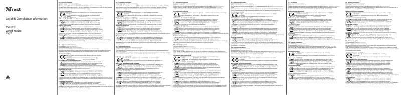 Page n°1 - Manuel utilisateur Trust TM-101