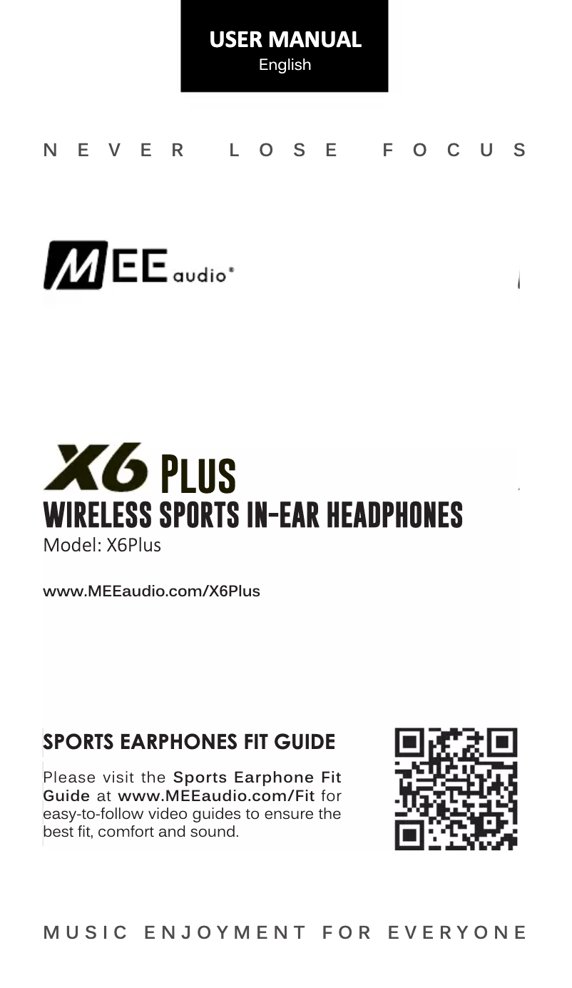 Page 1 de la notice Manuel utilisateur MEE audio X6 Plus