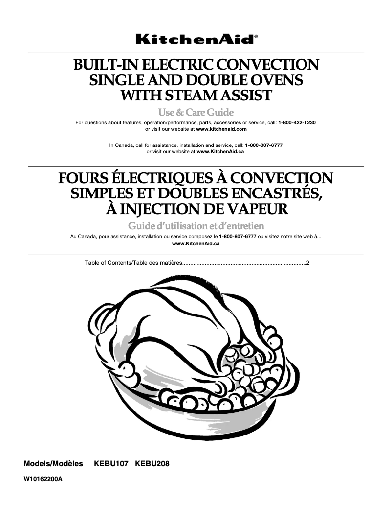 Page n°1 - Manuel utilisateur KitchenAid Architect KEBU208SSS