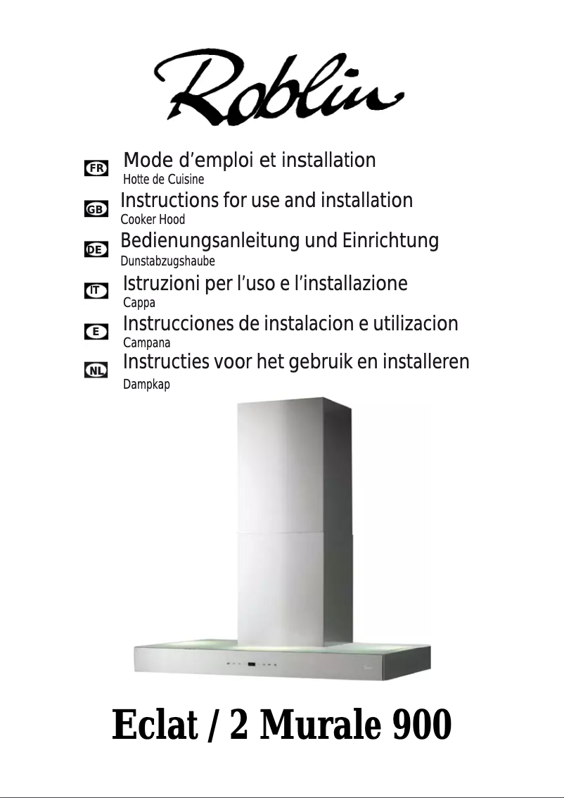 Page n°1 - Manuel utilisateur Roblin Eclat 2
