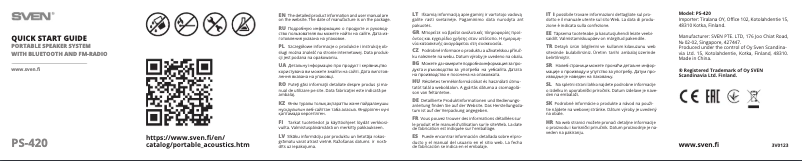 Página 1 del manual Guía de inicio rápido Sven PS-420