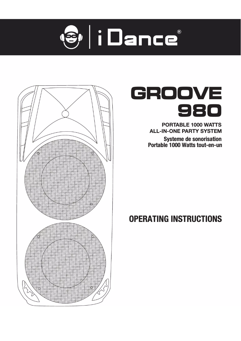 Page 1 de la notice Manuel utilisateur iDance Groove 980