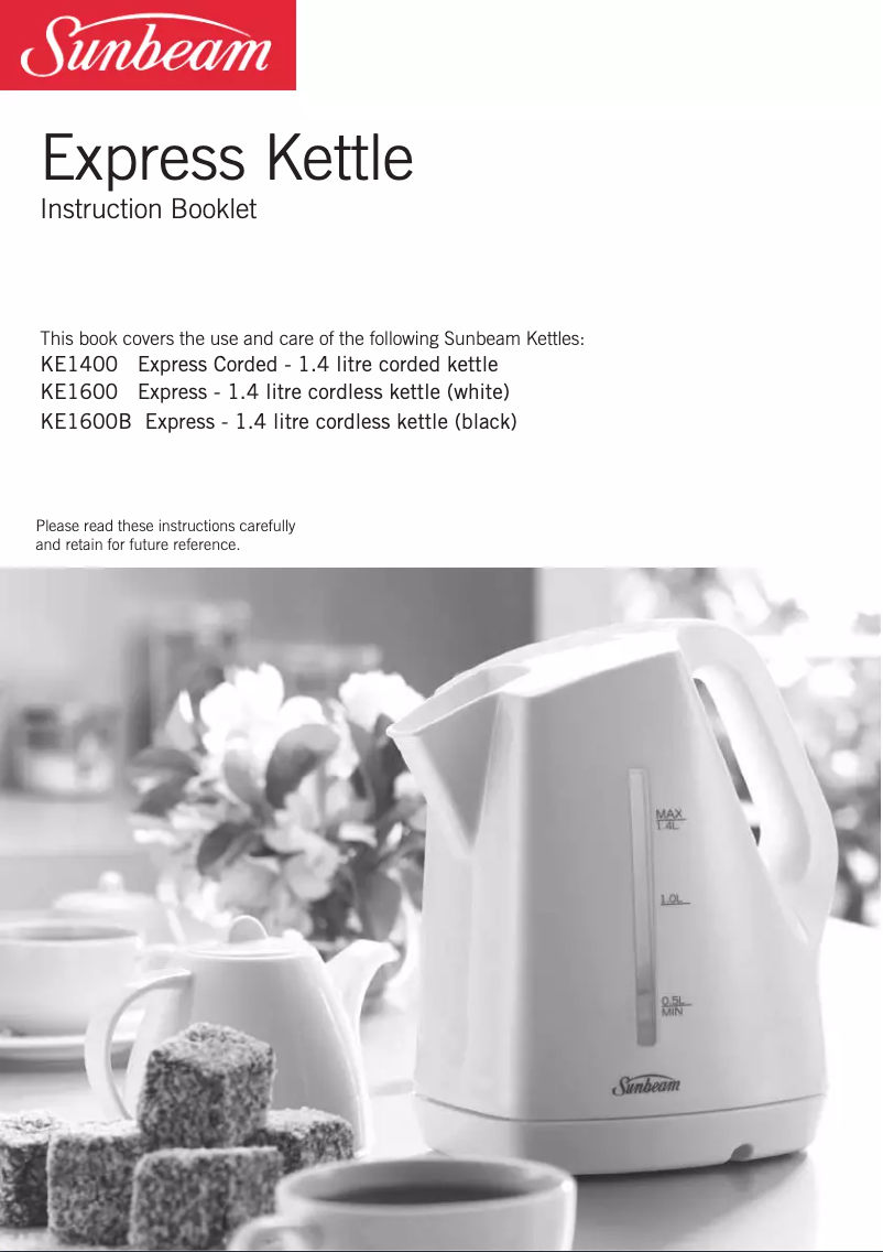 Page 1 de la notice Manuel utilisateur Sunbeam Express KE1600