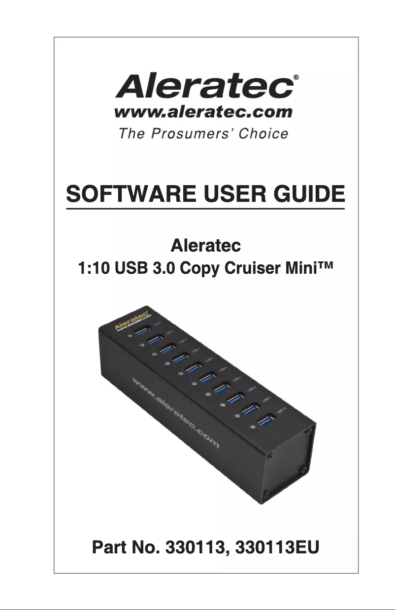 Page n°1 - Manuel utilisateur Aleratec 330113EU