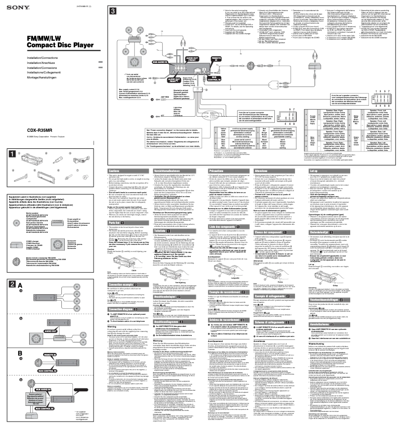 Page n°1 - Guide d'installation Sony CDX-R35MR