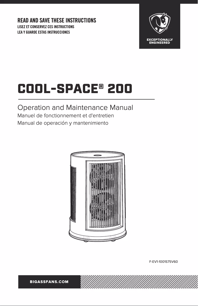 Page n°1 - Manuel utilisateur Big Ass Fans Cool-Space 200