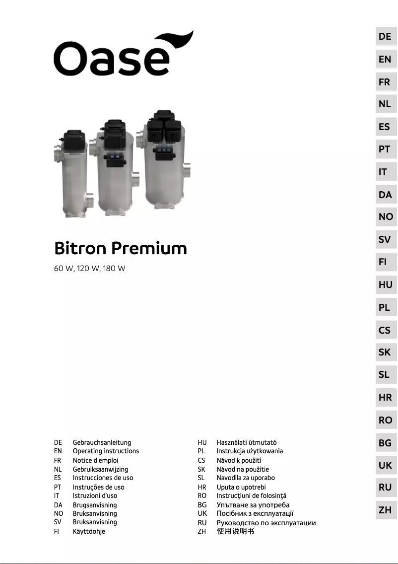 Page 1 of the manual User Manual Oase Bitron Premium 60